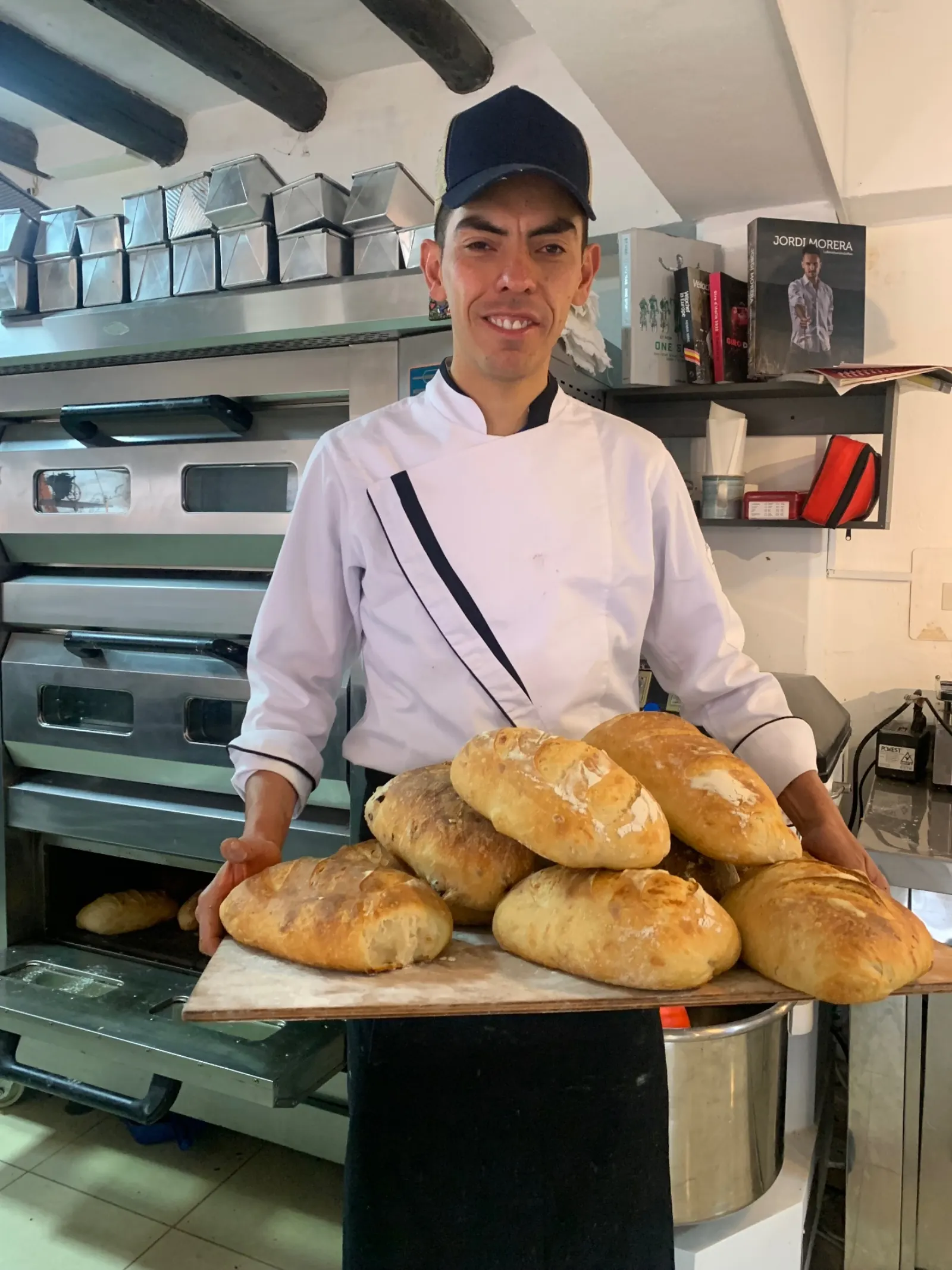 Camilo working sourdough